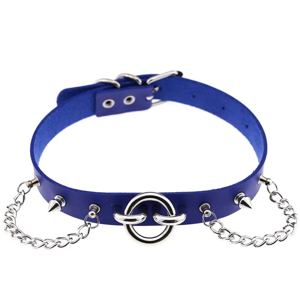 Gothic O-Ring & Chain Choker Collar