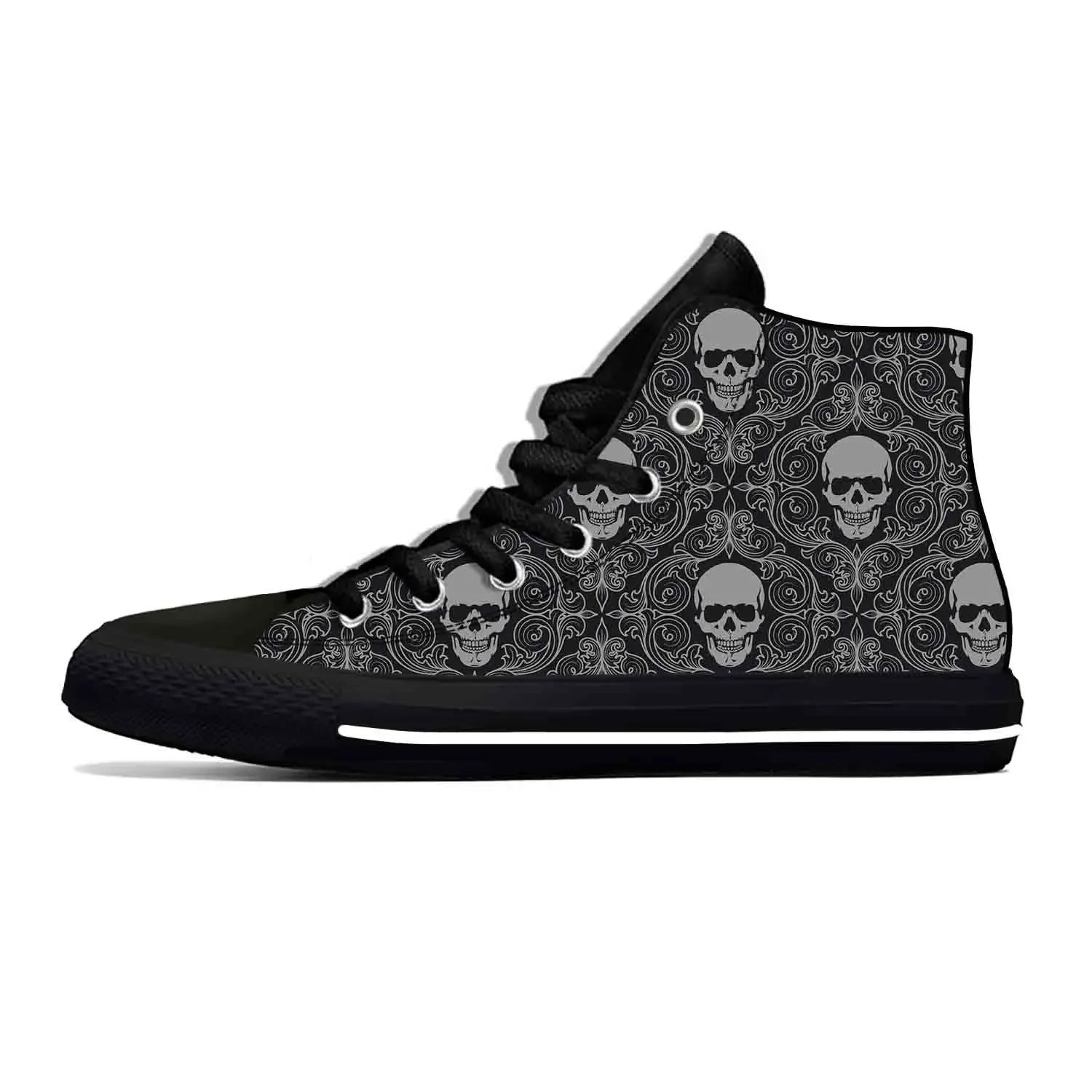 Sugar Skull Gothic High-Top Sneakers