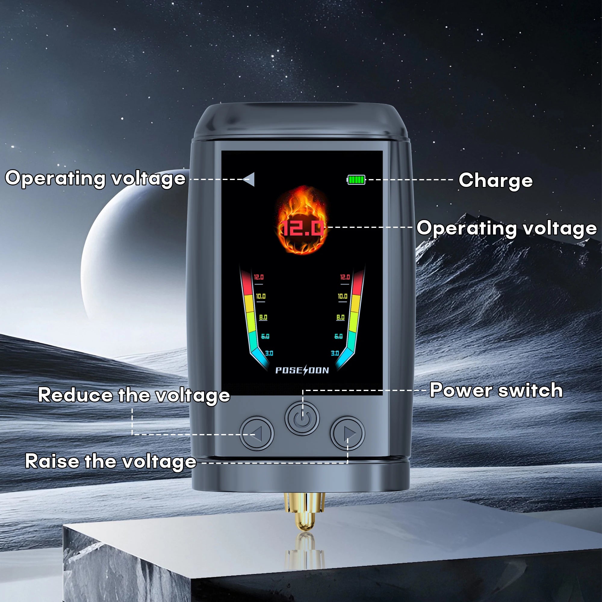 Tattoo Kit POSEIDON V5 Color Screen Tattoo Pen Kit For Permanent Makeup Tattoo Machine Wireless Tattoo Power Supply Tattoo Kit