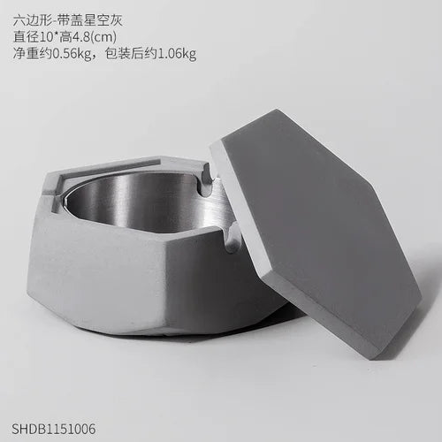 Car Ashtray Cement Drop Resistance Ash Tray Holder Gift for Boyfriend Ashtrays with Lids Decoration