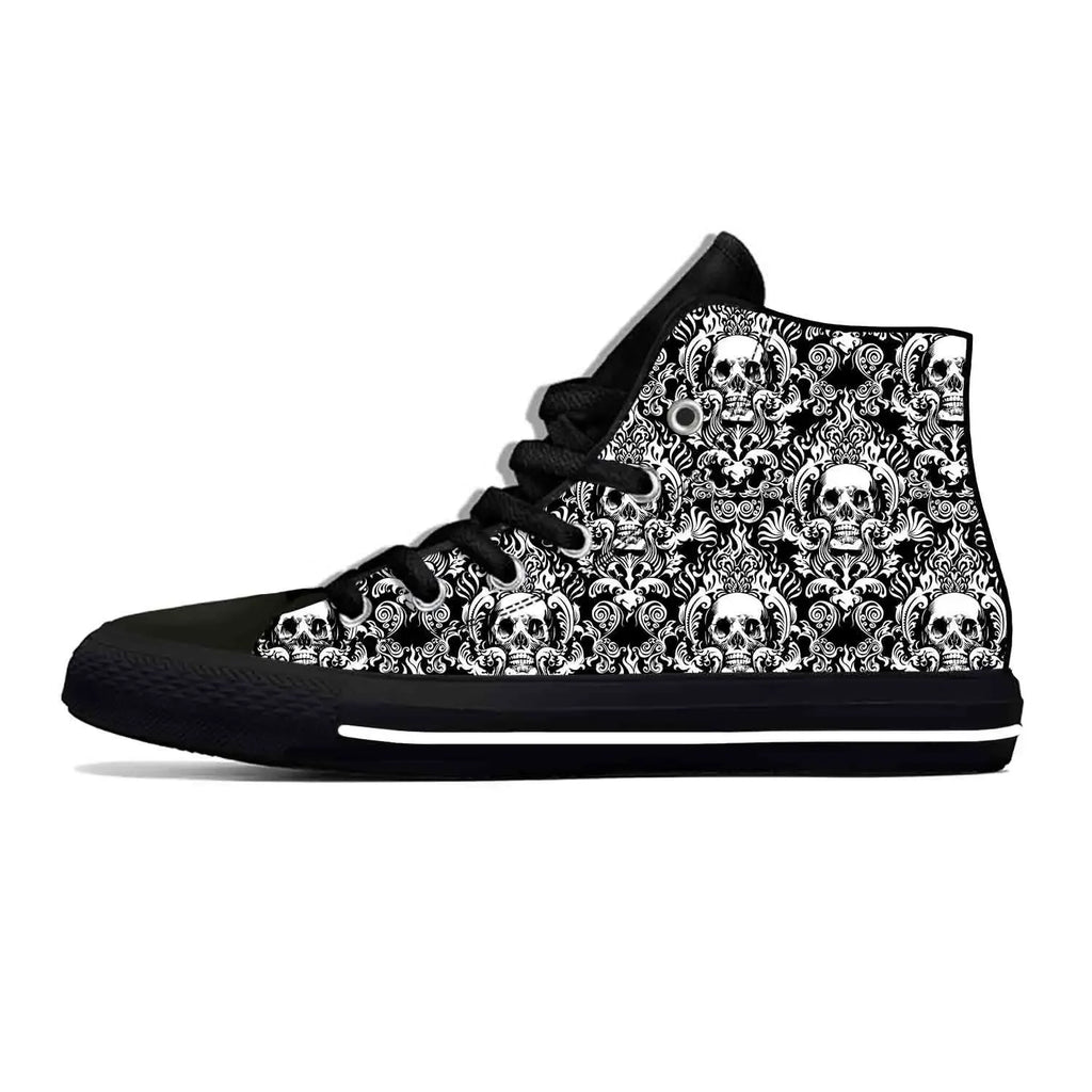 Sugar Skull Gothic High-Top Sneakers