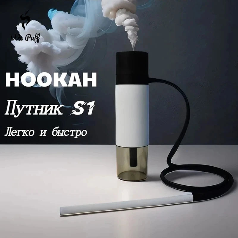 Acrylic 25cm Smoking Pipe Hookah Set with Ceramic Tobacco Grass Bowl Cigarette Holder Portable Shisha Pipa kit Gadgets for men