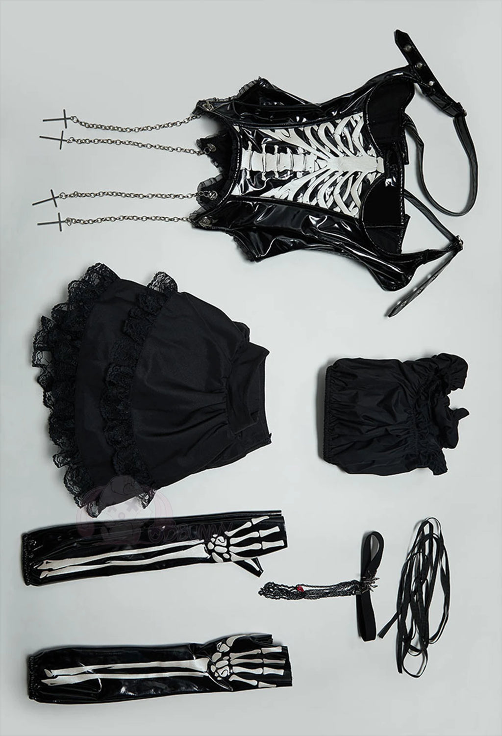 Black Gothic Lolita Corset Mini Dress