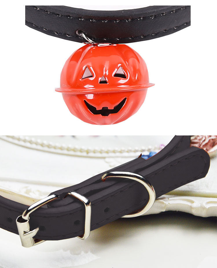 Halloween Pumpkin Pet Bell Collar