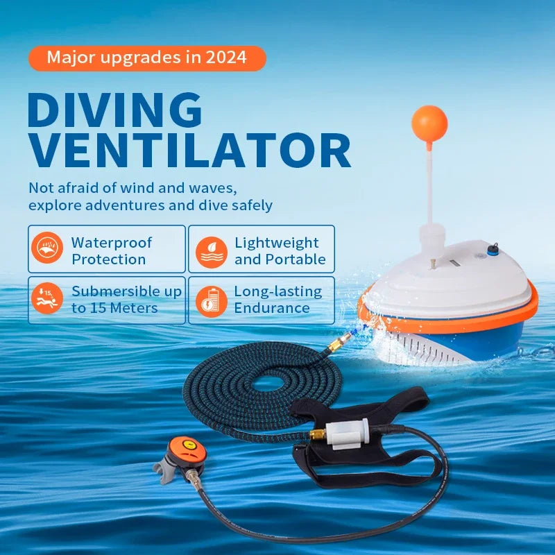 Diving Hookah System Underwater Diving Ventilator Waterproof Portable Scuba Gear 7-10H/50-60 Feet Powerful Motor Air Compressor