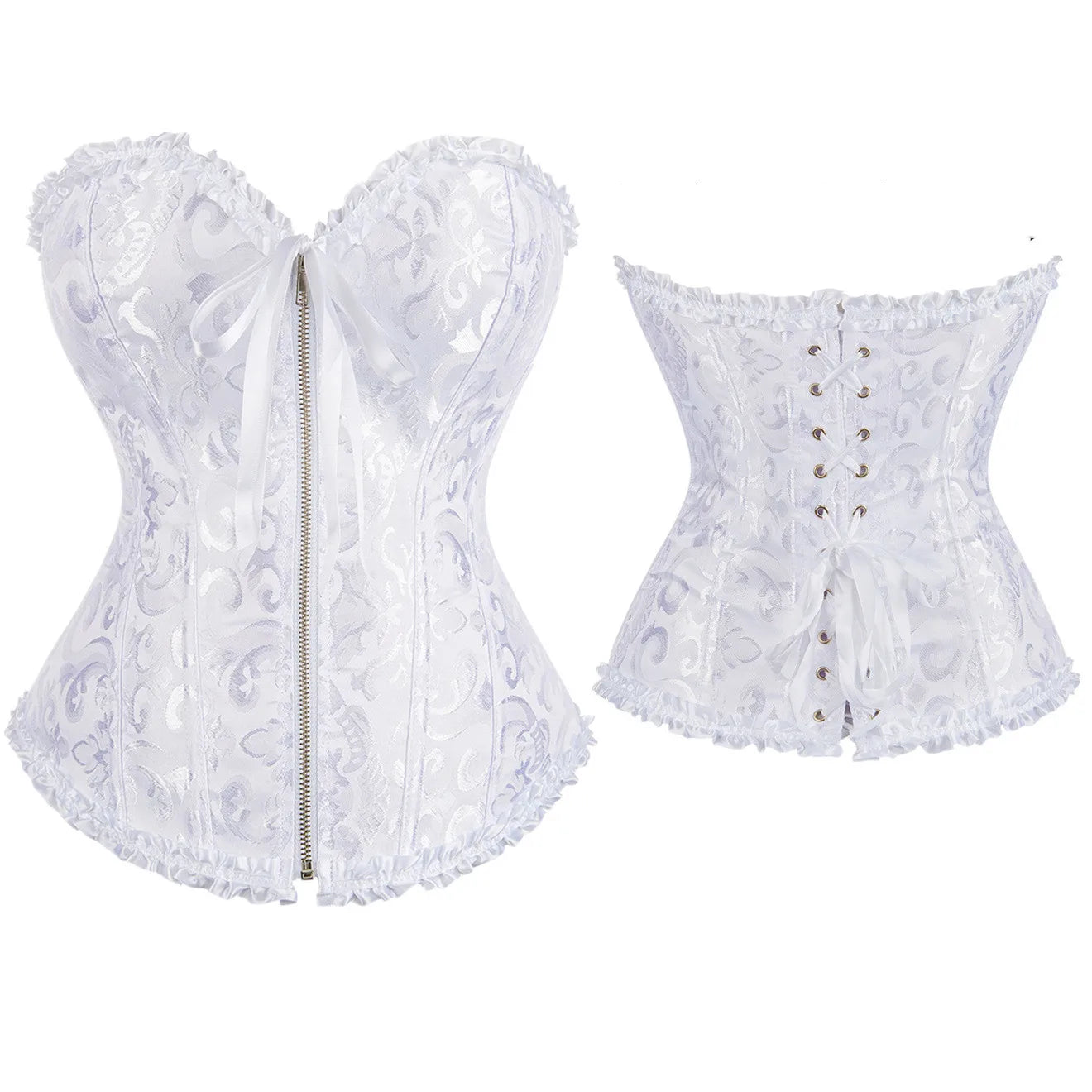 Vintage Gothic Jacquard Overbust Corset
