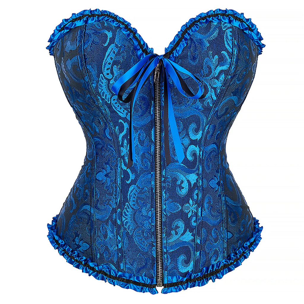Vintage Gothic Jacquard Overbust Corset