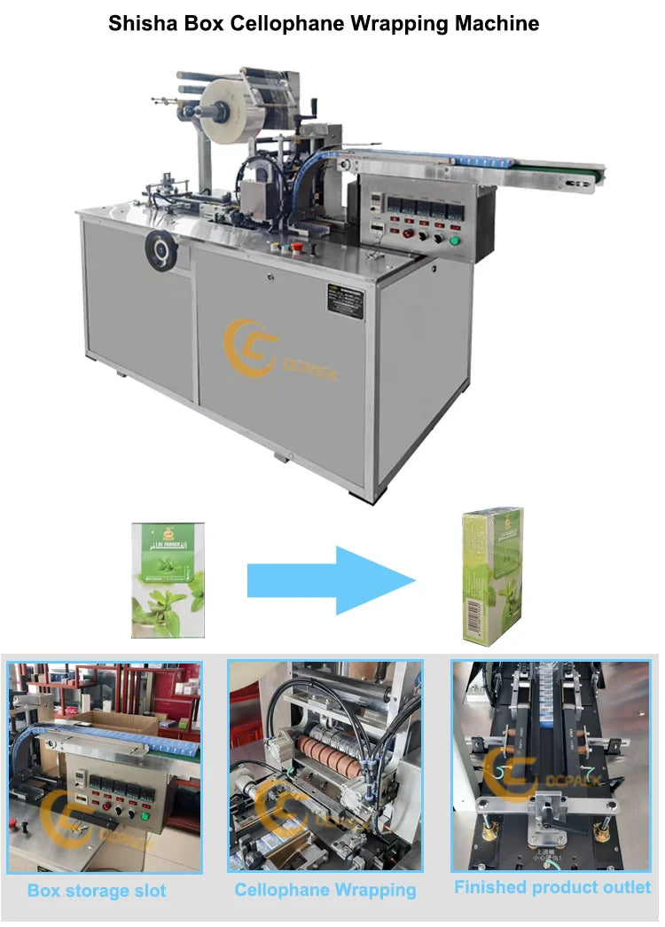 50g 100g 250g Full-automatic Cellophane Bags Molasses Hookah Shisha Tobacco Packing Machine