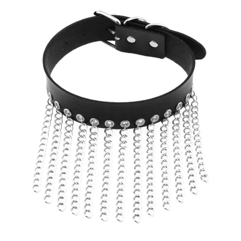 Punk Chain Heart Choker Collar