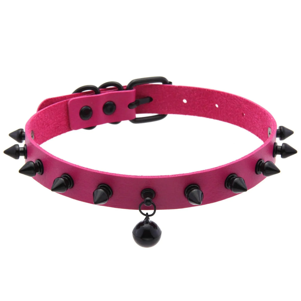 Punk Spiked Bell Choker