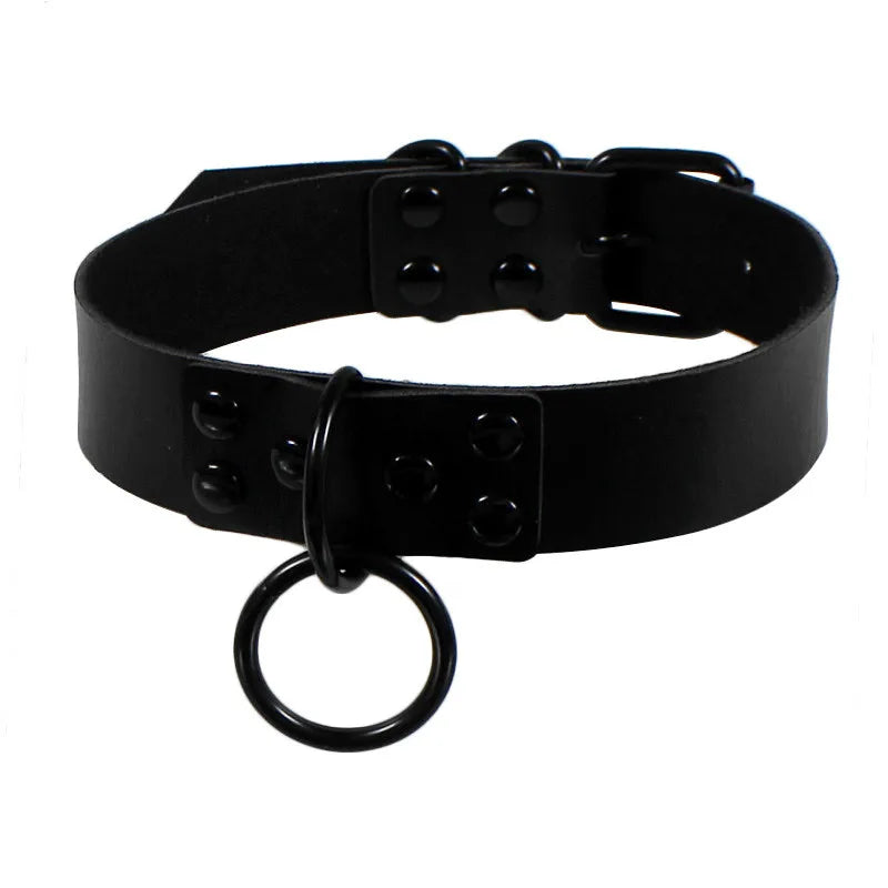 Gothic Punk Faux Leather Choker Necklaces