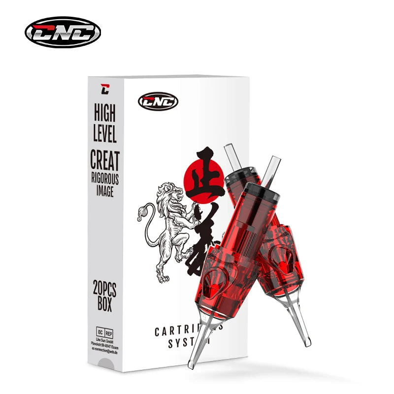 CNC 20PCS Tattoo Cartridges 0.3/0.35mm Red RL/RM Needles Disposable