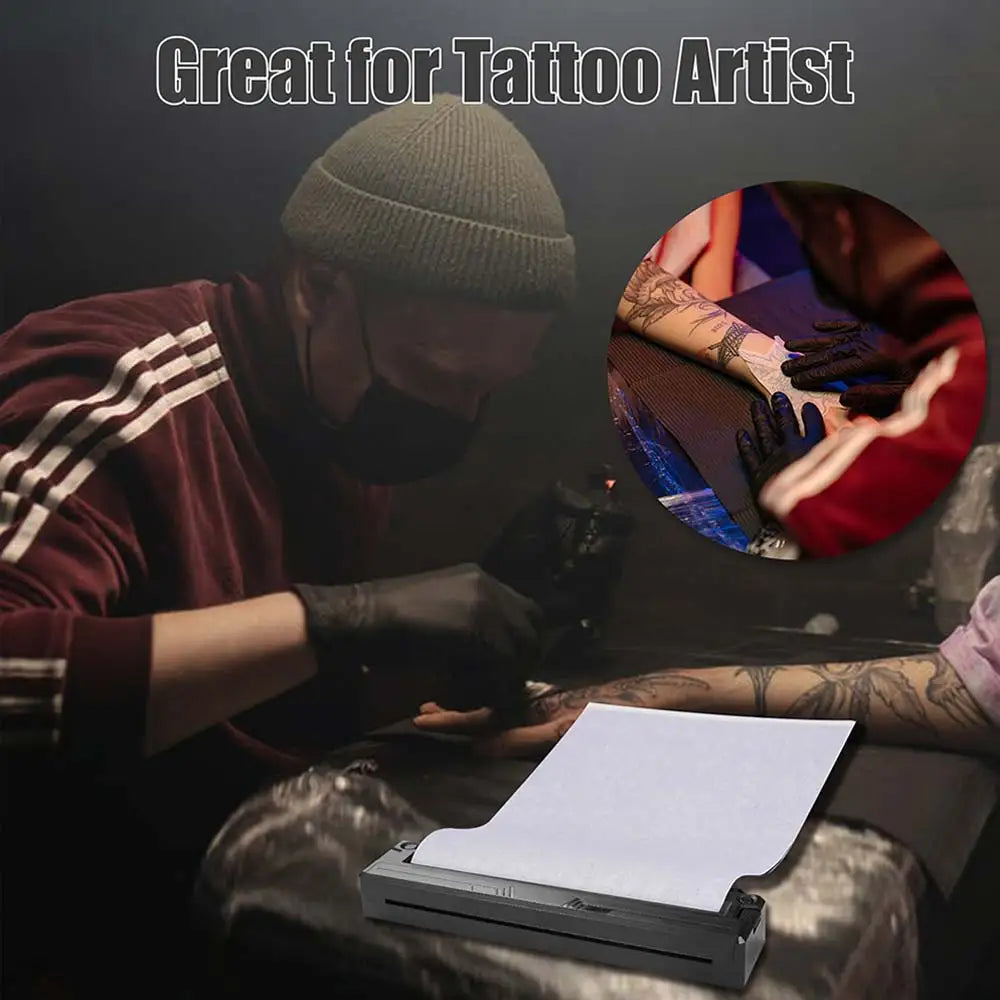 Wireless Tattoo Transfer Stencil Printer Bluetooth Thermocopier Portable Tattoo Copier Machine Tattoo Transfer Paper Supply