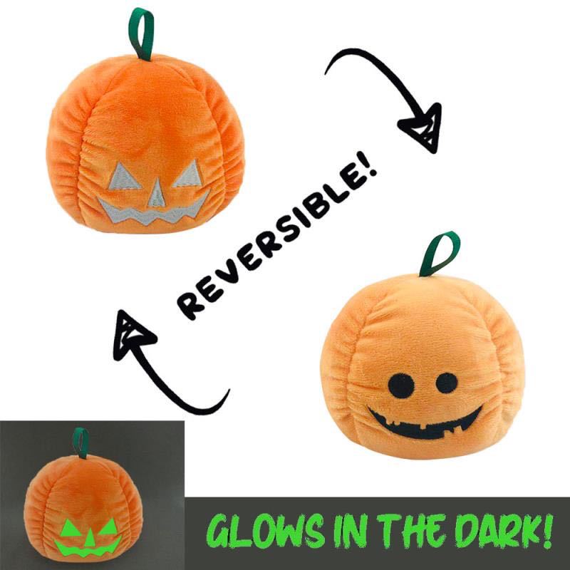 Halloween Reversible Ghost & Pumpkin Plush Toy – 10 cm