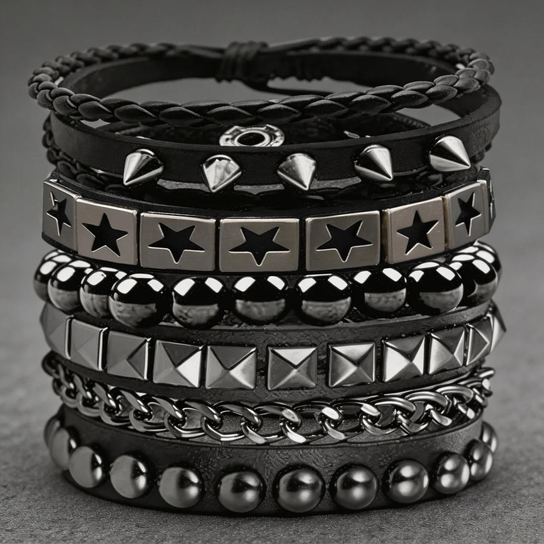 3Pcs/Set Leather Bracelet