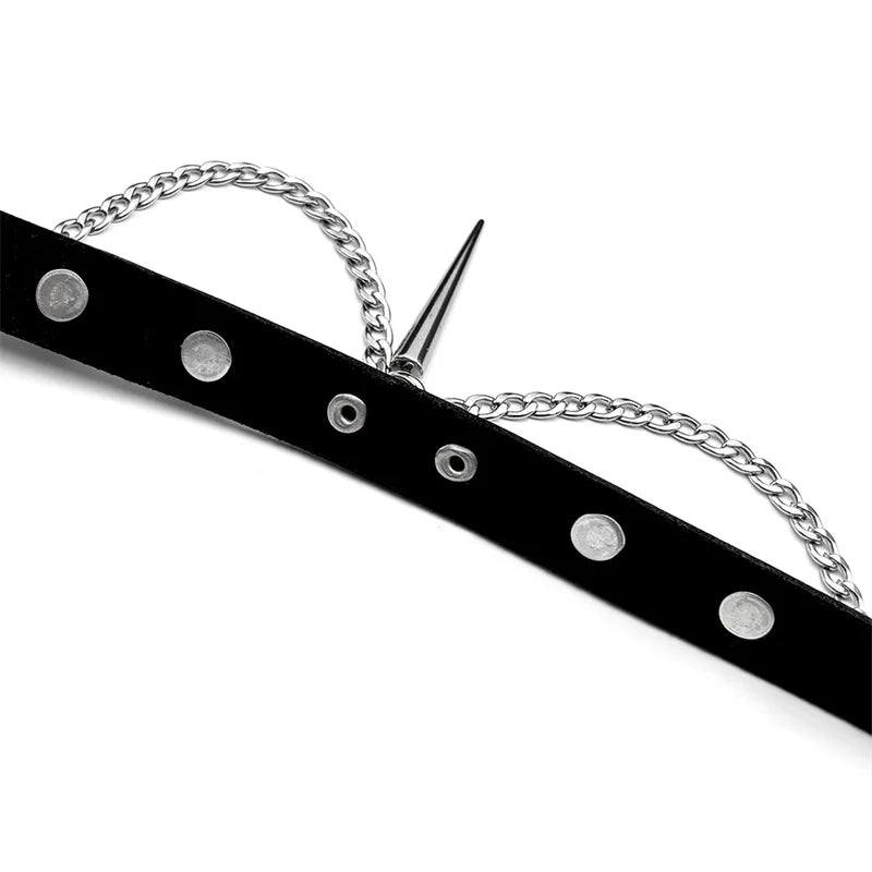 Gothic Spiked Chain Choker Collar