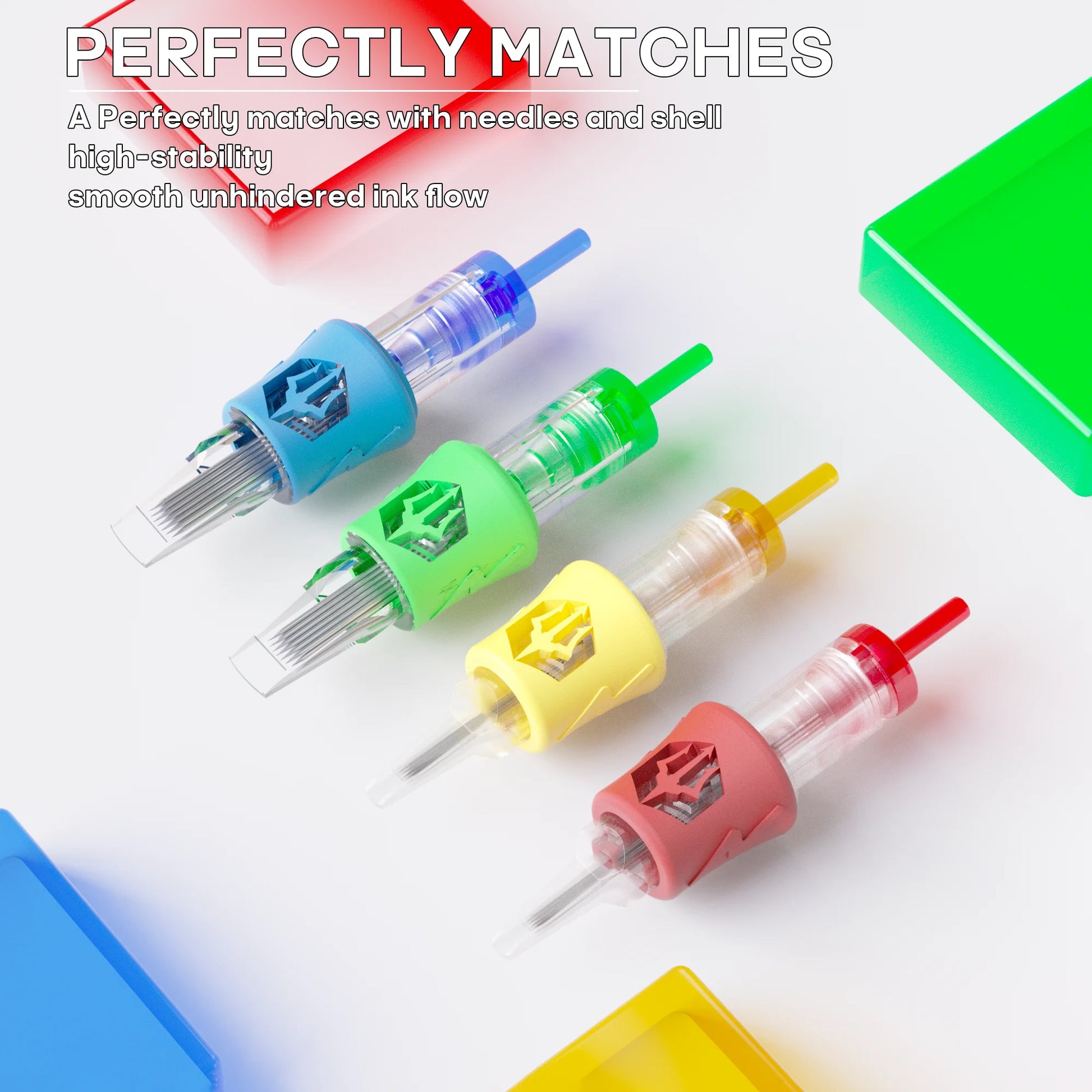 20Pcs POSEIDON Pro Cartridges Tattoo Needles Ultra Tight Liner Long Taper Professional Safty Tattoo Needles