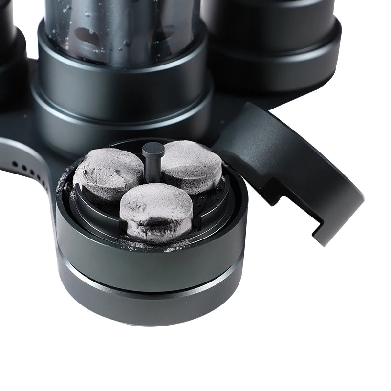 2024 New Fashion Aluminum Alloy Hookah With Colorful Led Light Luxury Smoking Shisha Set