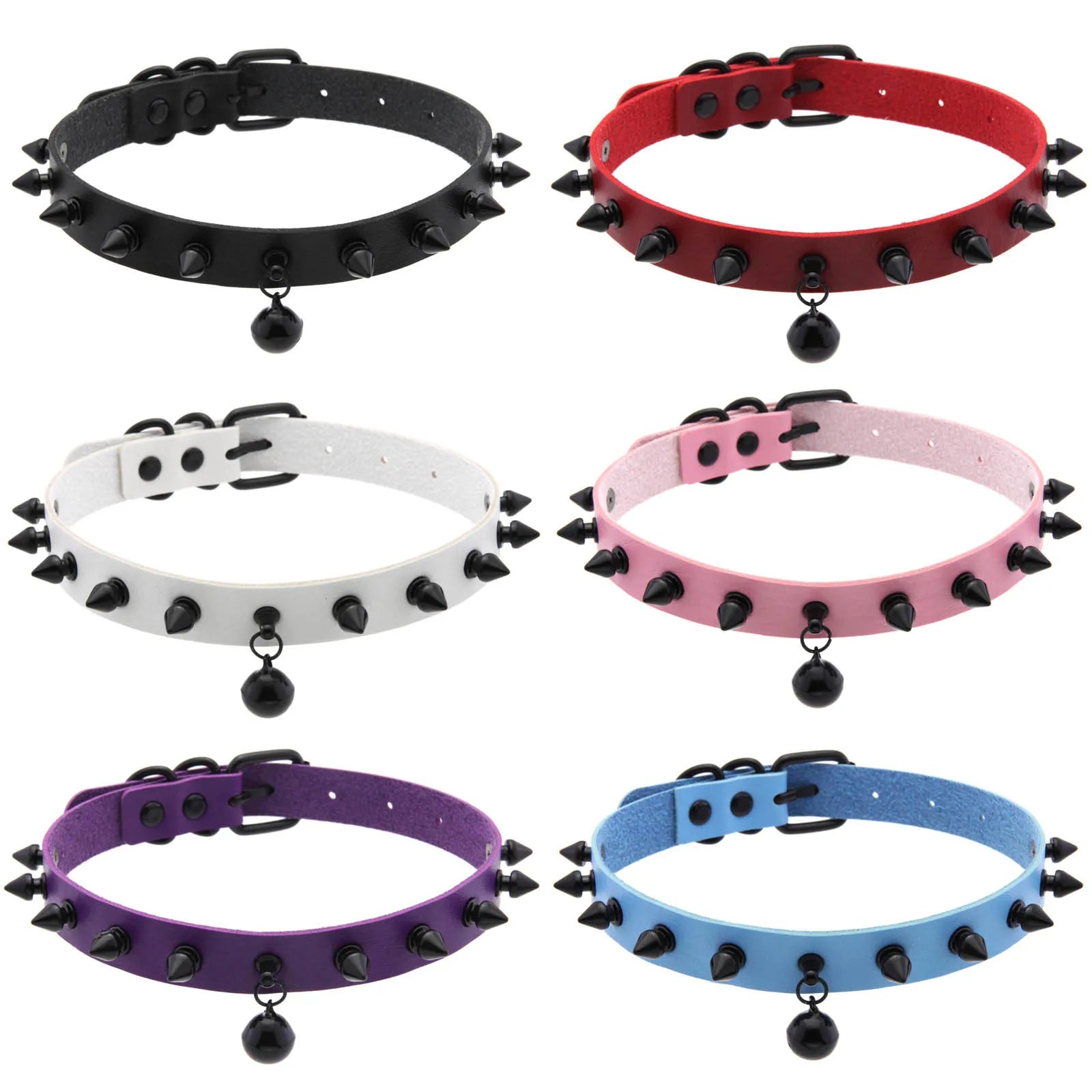 Punk Spiked Bell Choker
