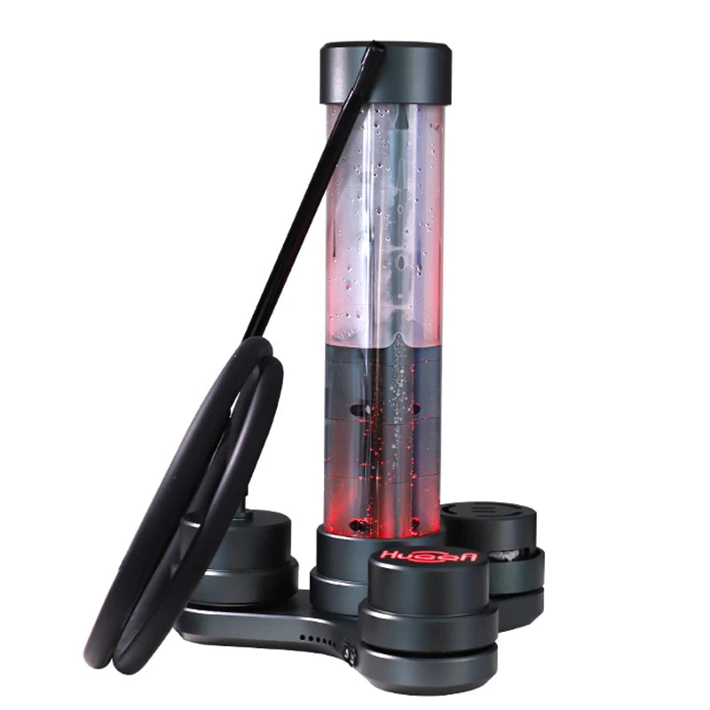 2024 New Fashion Aluminum Alloy Hookah With Colorful Led Light Luxury Smoking Shisha Set