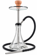 Silver Hookah with Clear Square Base — Silver / Clear