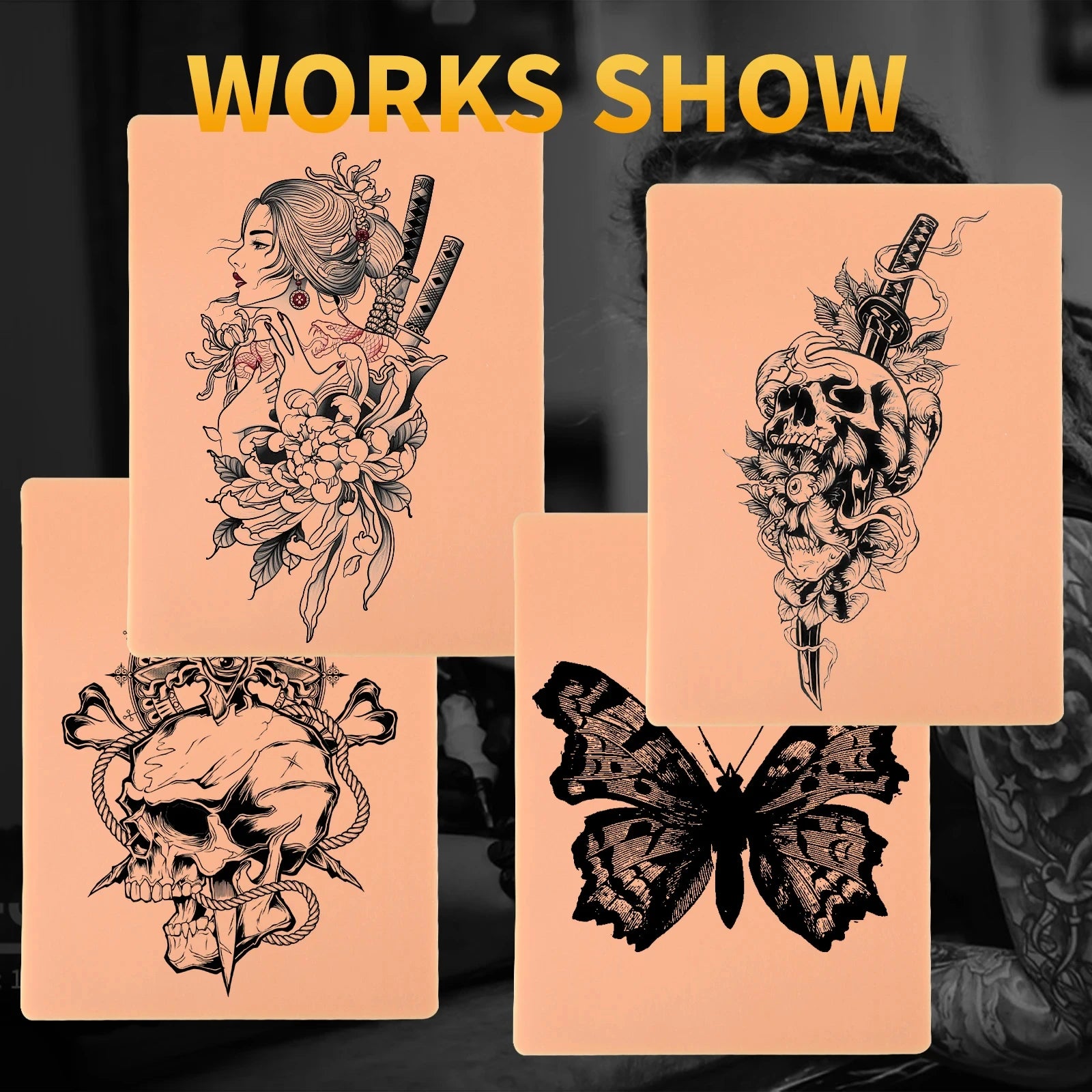 1/3/5/8/10/15pcs Tattoo Practice Skin 3MM Silicone Fake Skin Double-Sided for Permanent Makeup Training Supply Tattoo Accessory