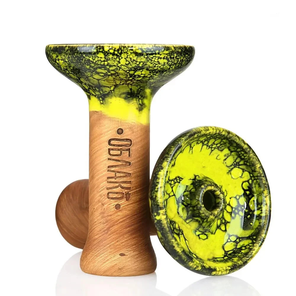 2pcs/Pack Double Color Ceramic Hookah Bowl for Shisha Smoking - Premium Two-Tone HOOKAH BOWL Durable Russian Style Compatible