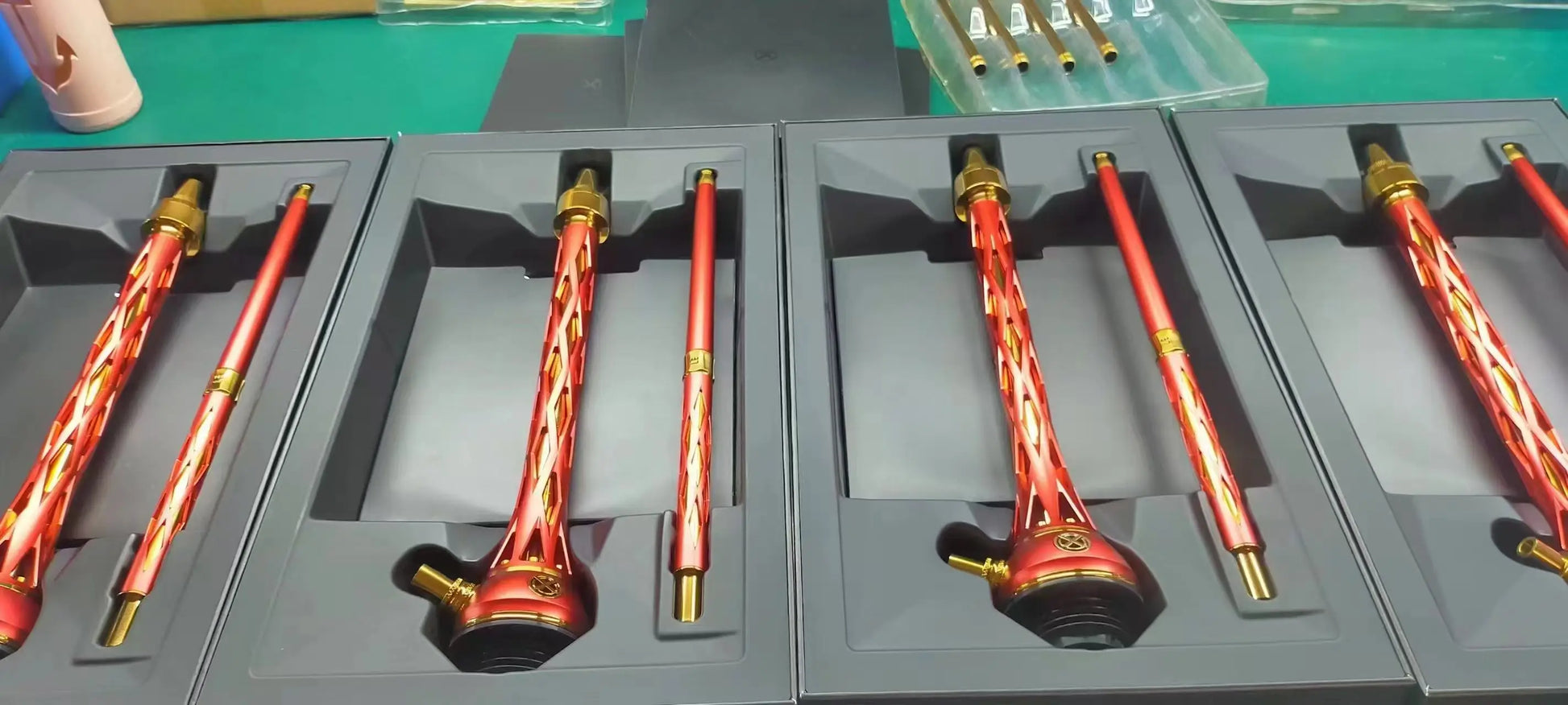 Factory Customizing Luxury Premium Hookah Stainless Steel High Quality Blade Hookah One M Green Gold Russian Hookah