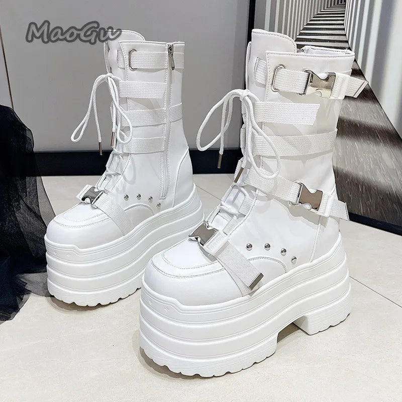 Women’s Gothic Buckle Mega Platform Boots