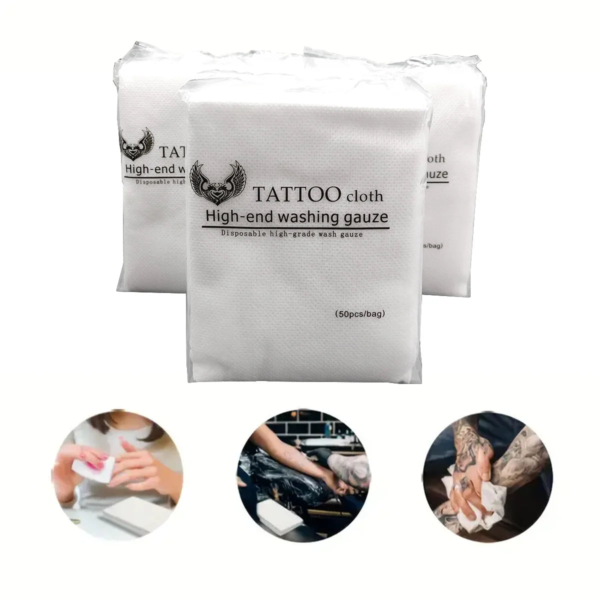 1/2/3pcs Disposable Tattoo Wipe Paper  Tattoo Cloth High-end Washing Gauze Permanent Makeup Cleanig Tattoo Supplies Accessories