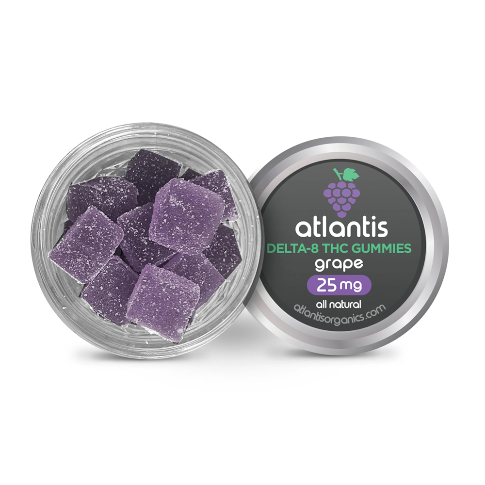 Atlantis Organic Grape Delta 8 Gummies 500mg