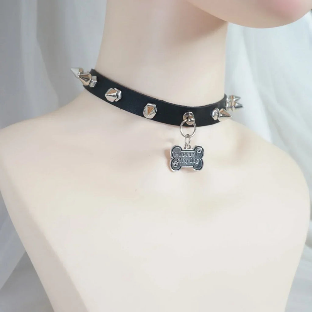 Harajuku Rivets Spike Leather Choker