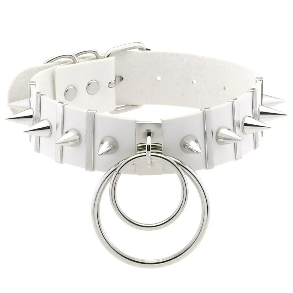 Punk Double O-Ring Spike Choker