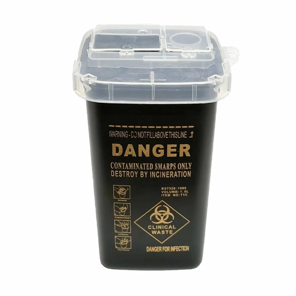 1L Tattoo Sharps Collection Bucket Eyebrow Trimmers Glass Fragments