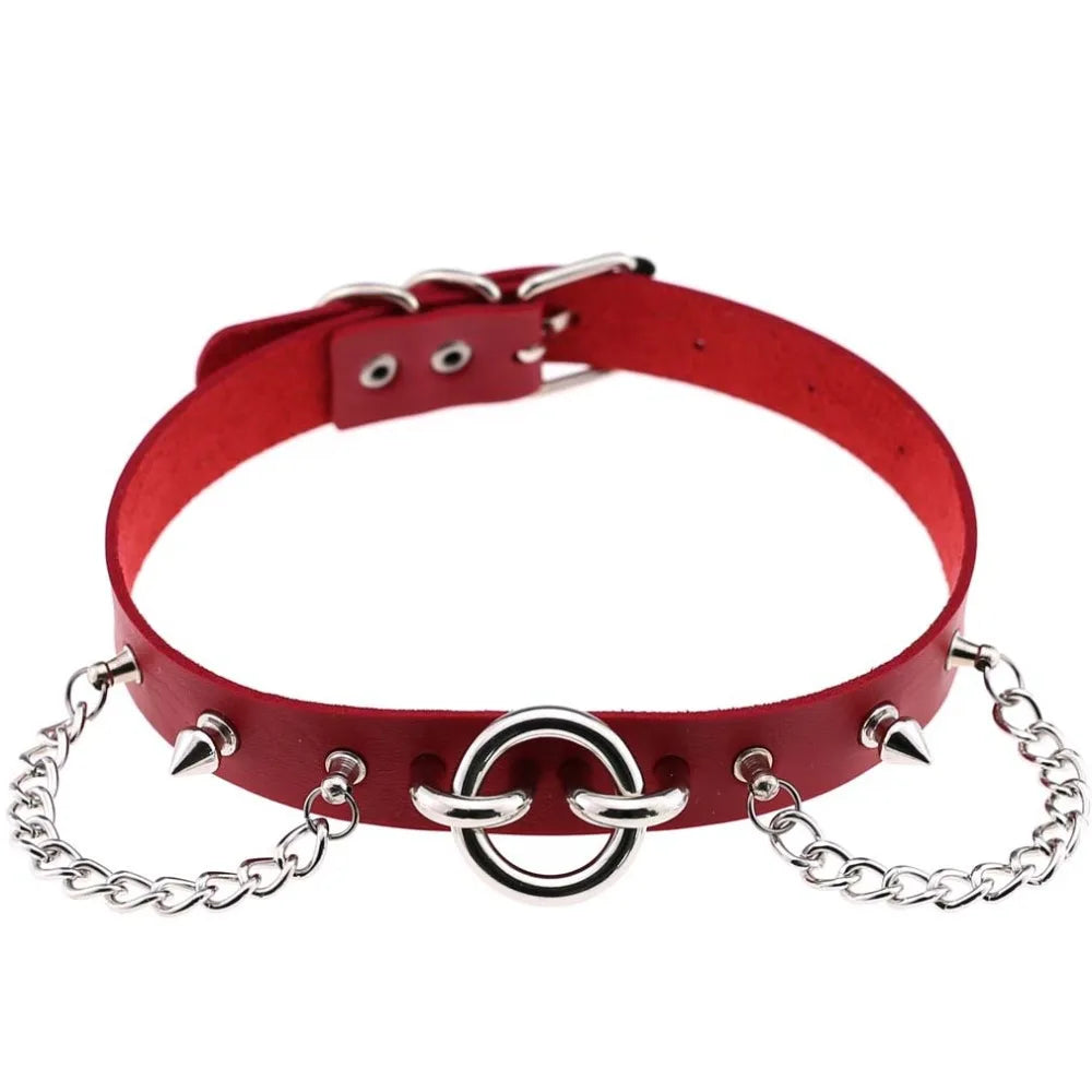Gothic O-Ring & Chain Choker Collar