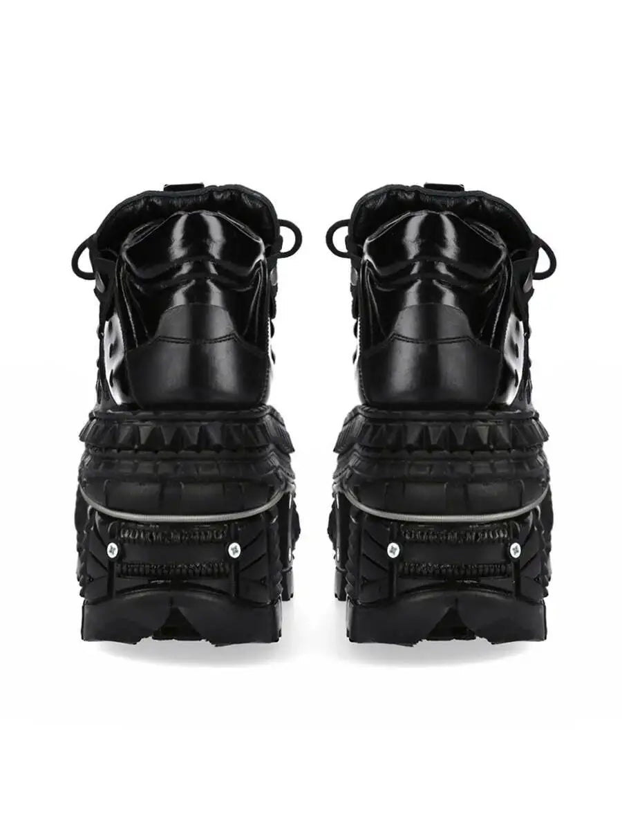 Black Gothic Chunky Platform High-Top Sneakers