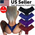 4 Pack Sexy Lace Underwear Lingerie Panties G-String Brief Thong