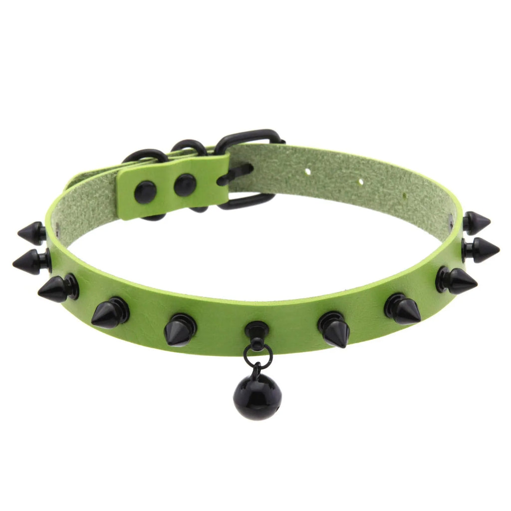 Punk Spiked Bell Choker