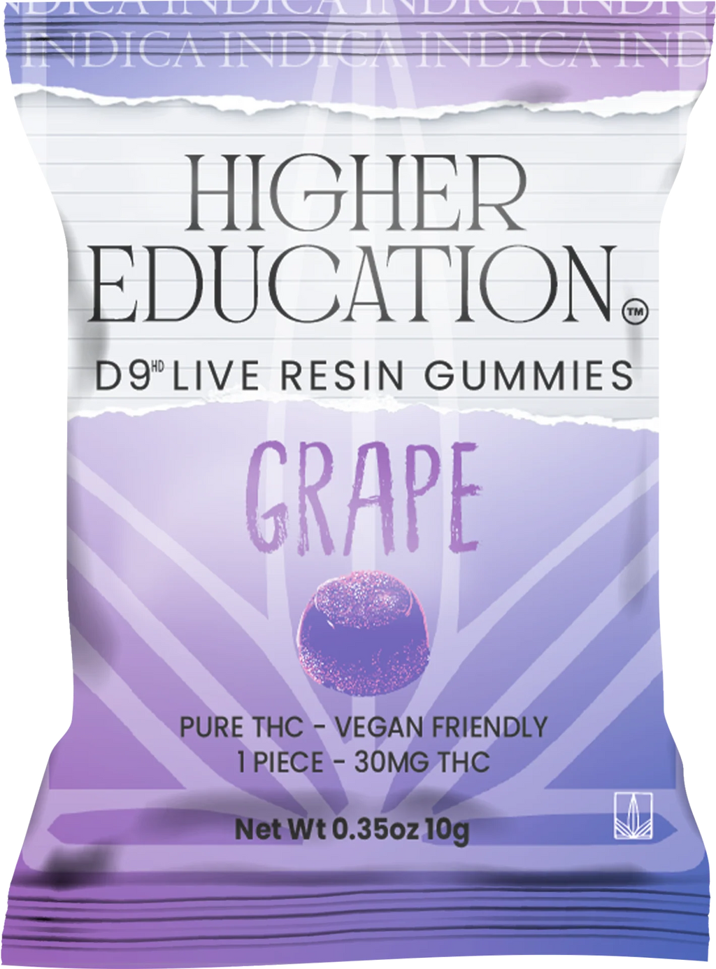 Higher Education 1200mg D9 Live Resin Gummies (30mg ea) 40ct
