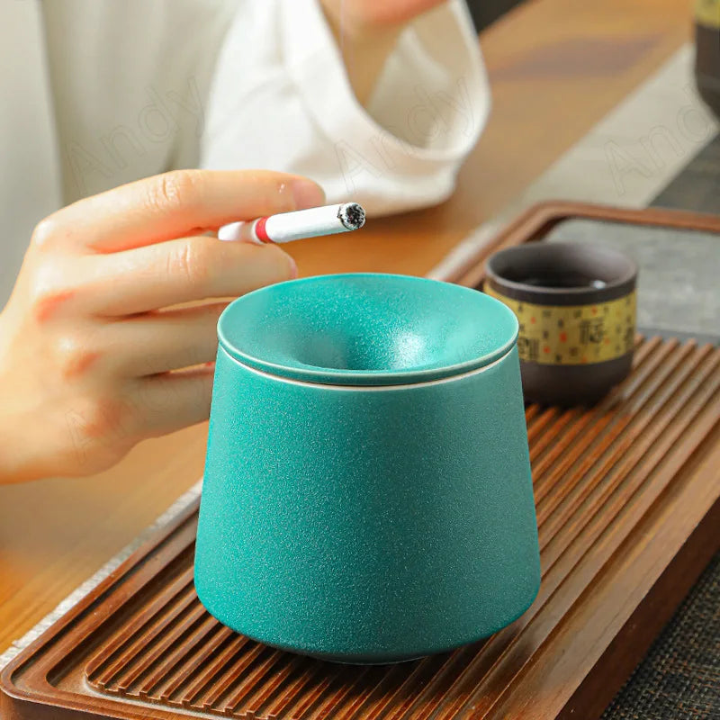 European Ceramic Ashtray Creative Overglaze Decorative Living Room Ashtrays Office Desktop Modern Ash Tray Home Decoration