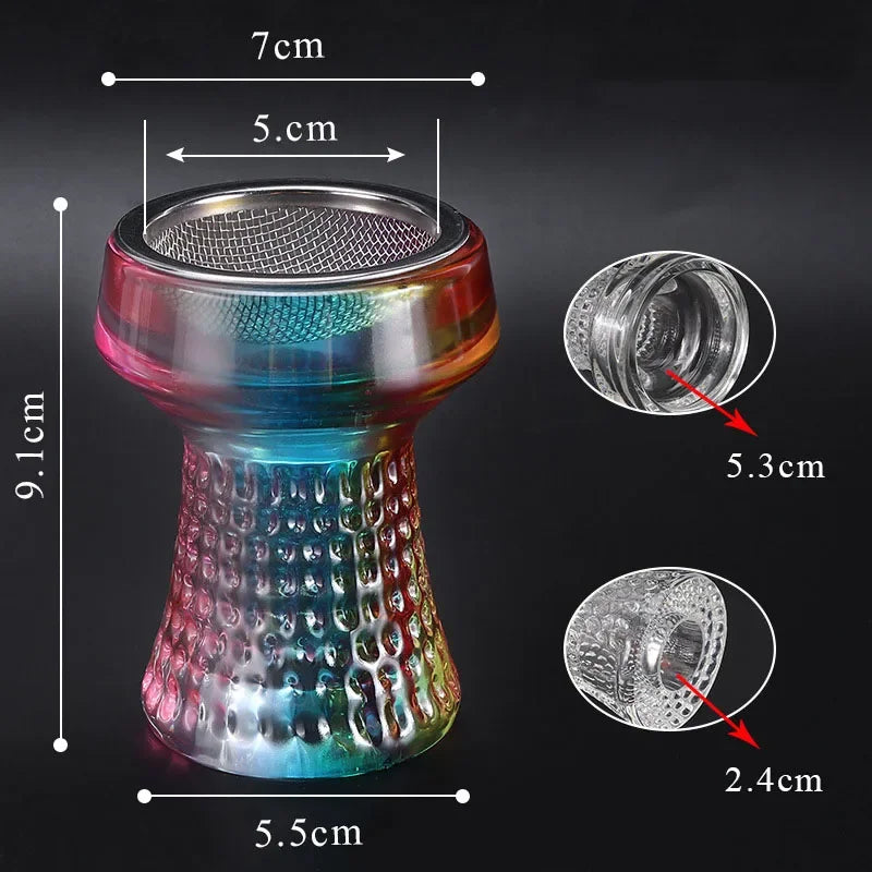 Glass Shisha Hookah Bowl with Net Nargile Sheesha Narguile Chicha Cachimbas Hookah Flavor Bowl Hookah Shisha Flavor Holder Bowl