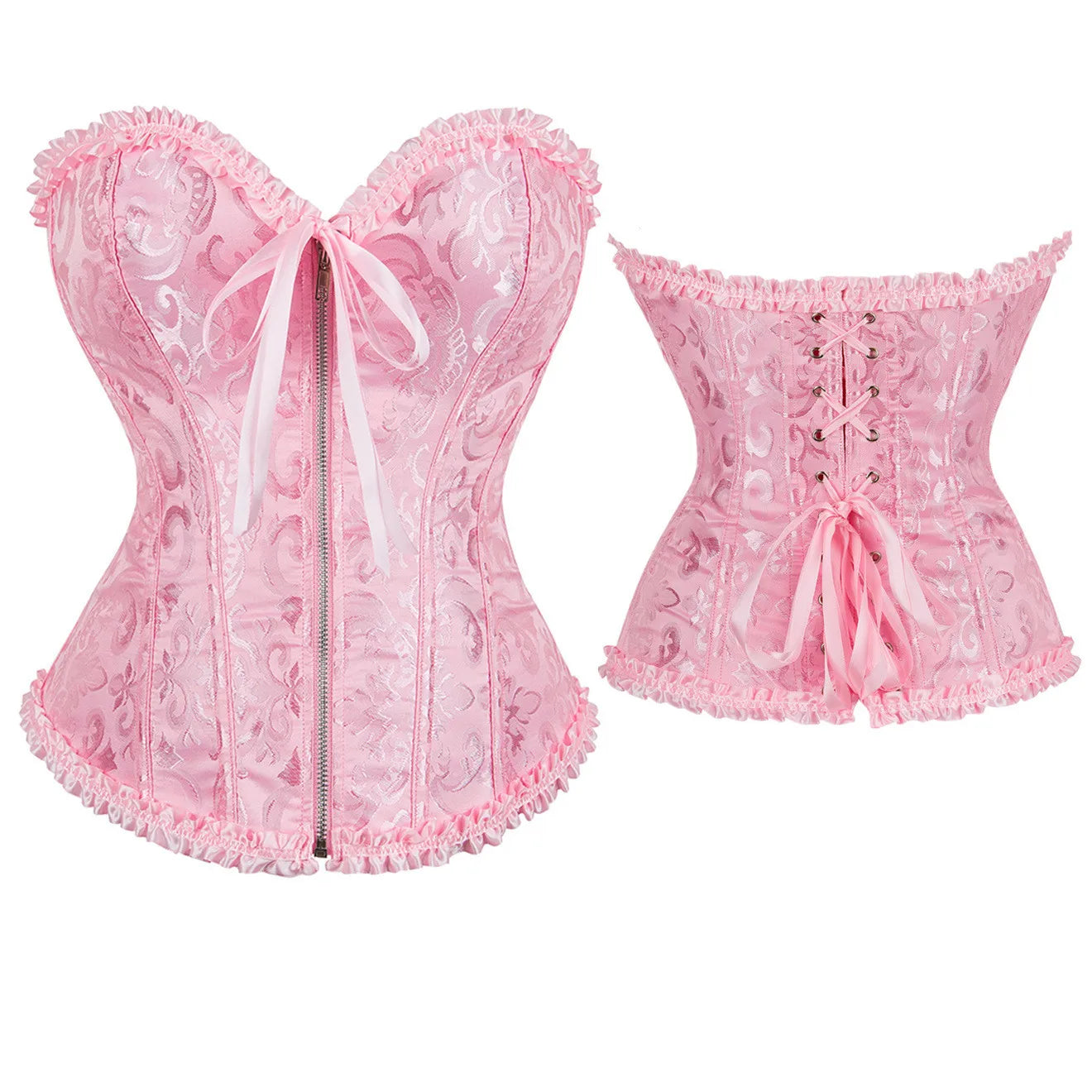 Vintage Gothic Jacquard Overbust Corset