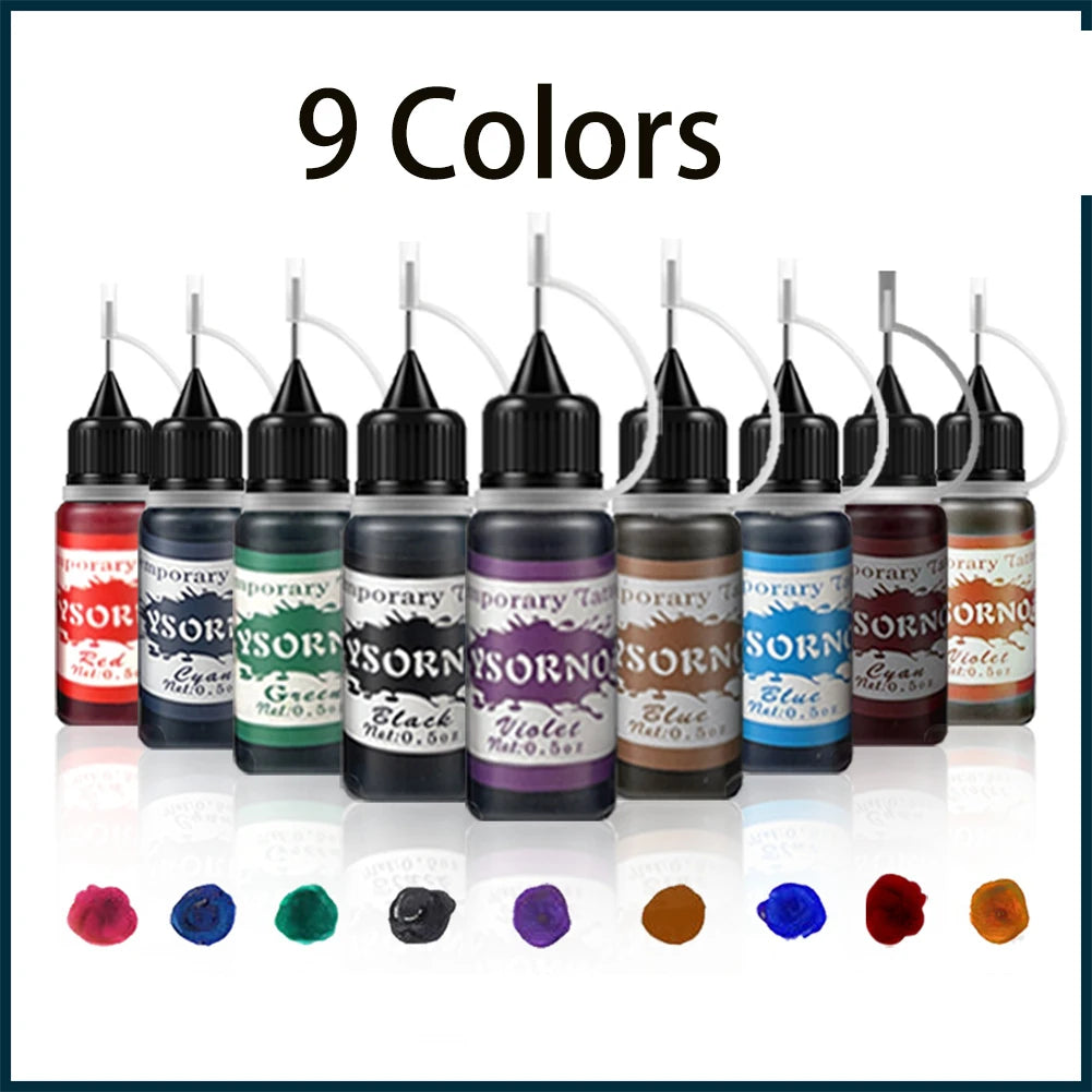 9-Pack 10ml Henna Temporary Tattoo Cones