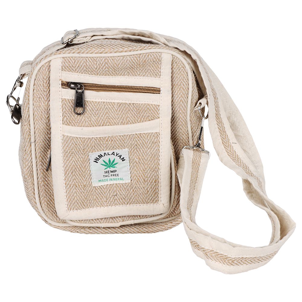 Himalayan Hemp Neutral Shoulder Bag - 8" x 7.5"