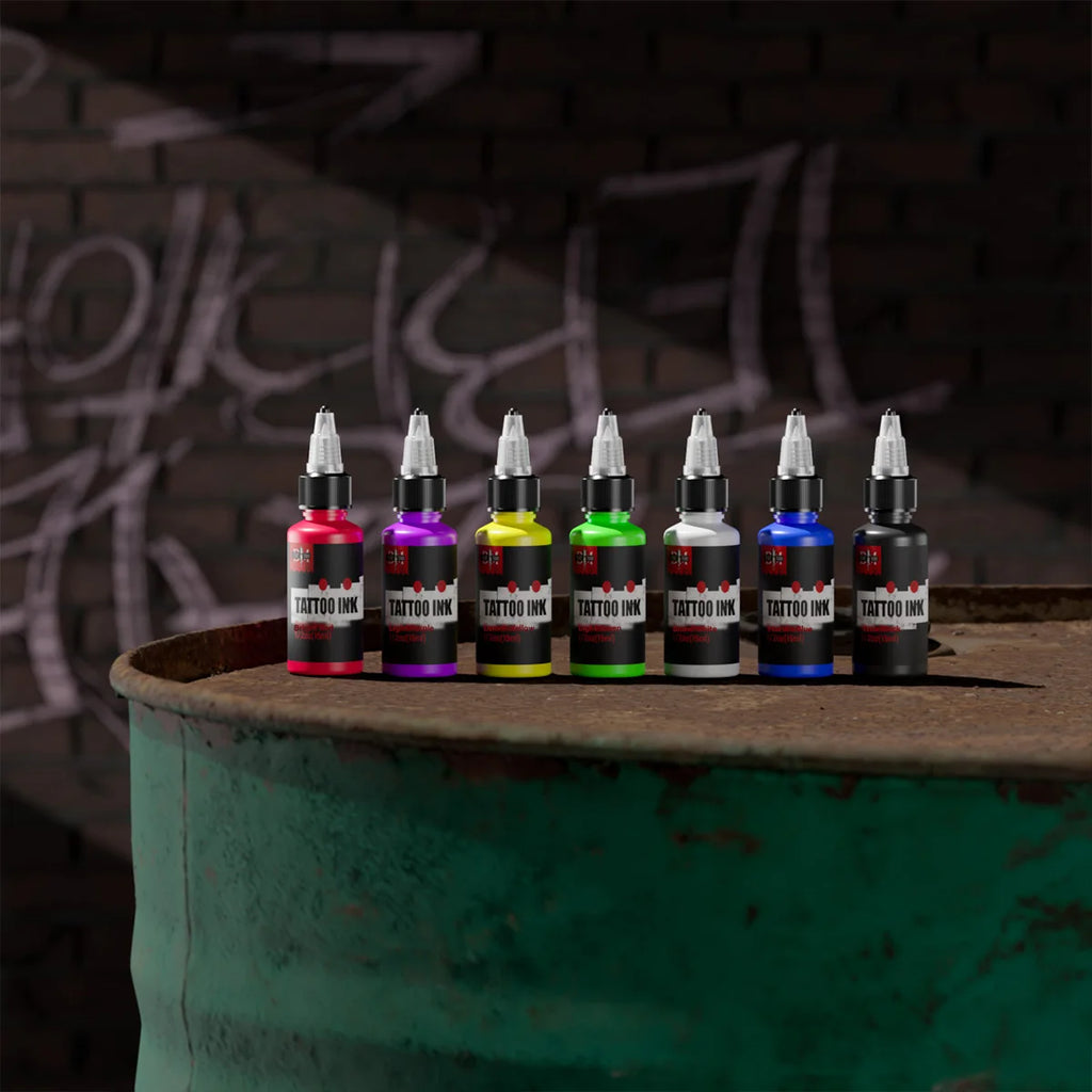 DM 15ml 7Colors Tattoo Ink Body Art Pigment Professional Beauty Paints Makeup Tattoo Supplies Semi-permanent Tattoo Supplies