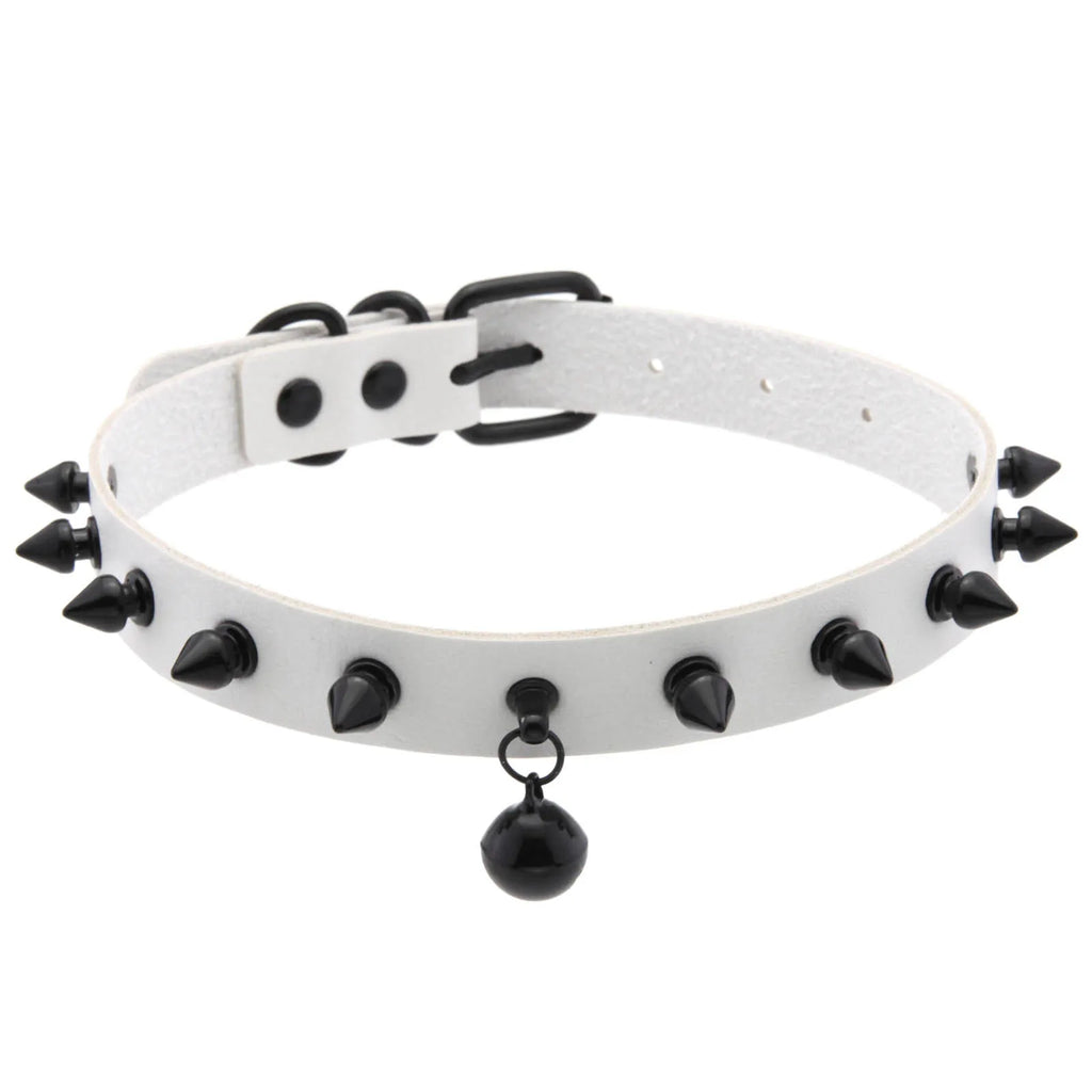 Punk Spiked Bell Choker