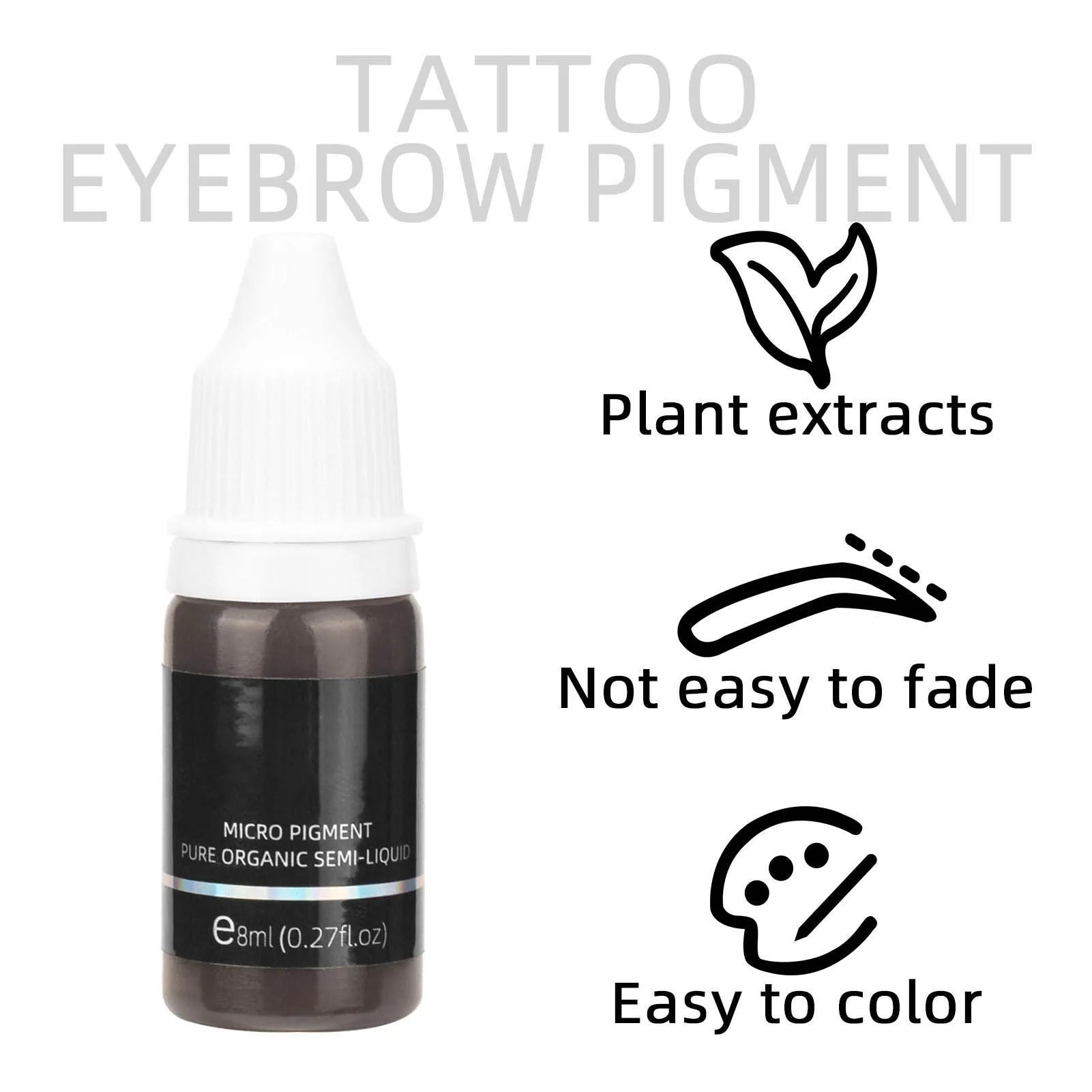 3pcs Brow Tattoo Ink Fast Colored Sealing Microblading Eyebrow Pigment Ink Long Lasting for Tattooist Practice Real Person Use