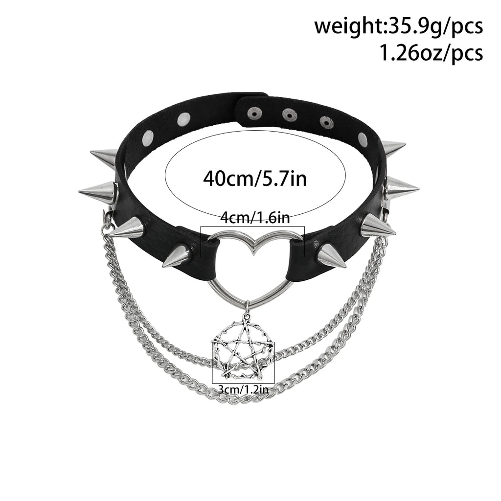 Harajuku Black Leather Choker