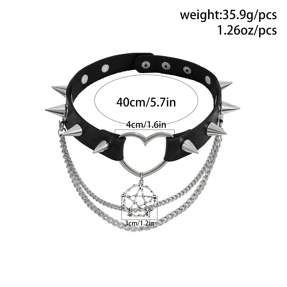 Harajuku Black Leather Choker