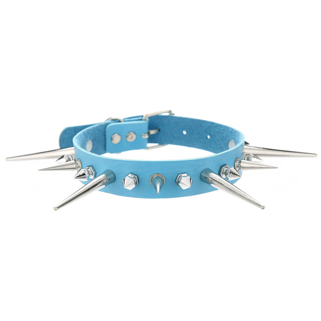 Punk Long Spike Studded Choker Collar